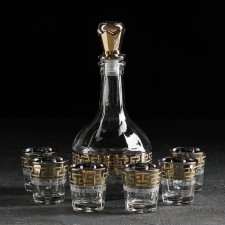 A set of drinking Naero, 7 items: Capherine-Stop 500 ml, stack 50 ml, 6 pcs, the color of the spraying of gold
