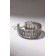 Bracelet with rhinestones "Illusion" asymmetry, white color in silver