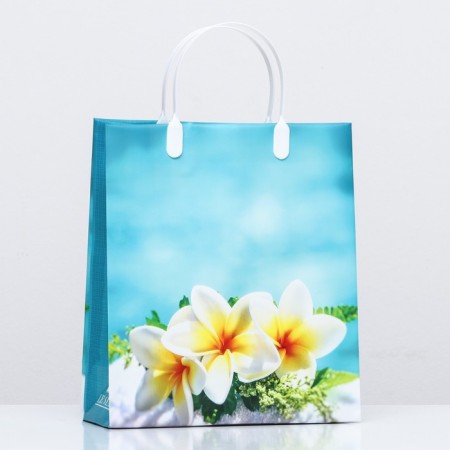 Spring flowers package, blue, soft plastic 26 x 23 cm 110 μm