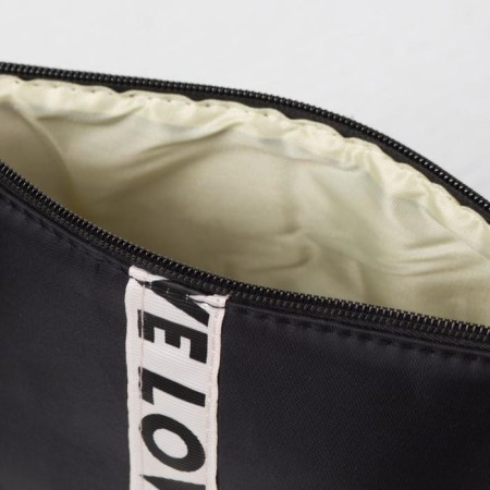 Cosmetic bag with lightning, black/beige color-4