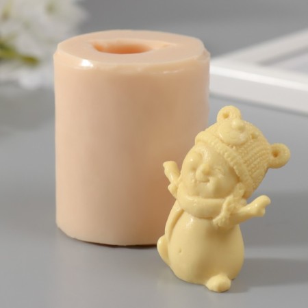 Mold Silicon "Snowman in a hat" 5 cm-3