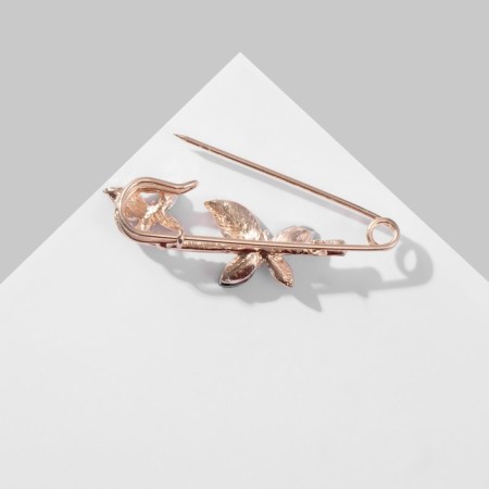 Pin "Butterflies" duet, 6.5 cm, white-blue color in pink gold-3