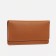 Women's wallet on the button, brown color