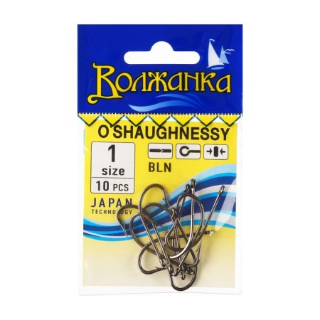 Hooks "Volzhanka" O`shaughnessy No. 1, 10 pcs