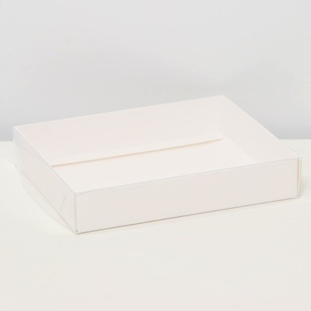 Box a team with a transparent lid 16 x 13 x 3 cm, white