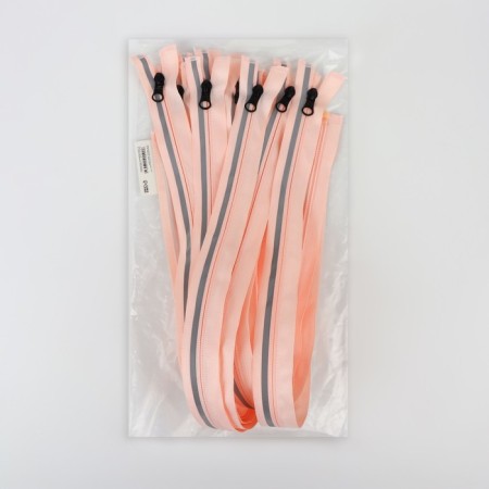 Lightning "Spiral", with a reflective strip, No. 5, connective, castle machine, 60 cm, pink color-2