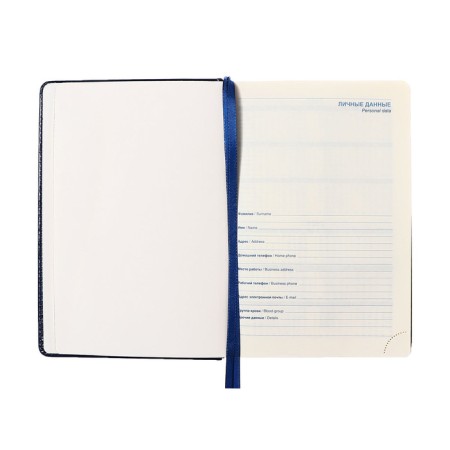 Dated diary of 2025, A5, 168 sheets in a ruler, leatherette "Nebraska", silver cut, blue-4