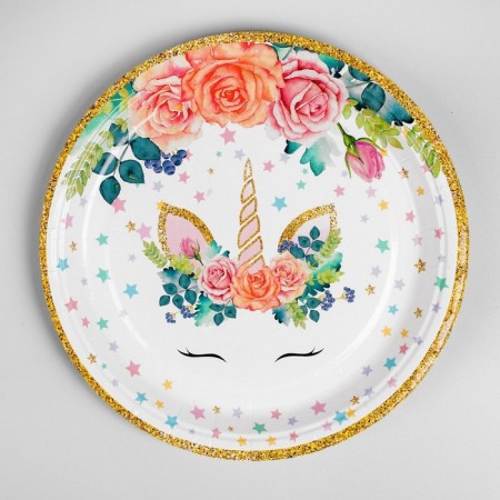 Paper plate "Unicorn", set of 10 pcs.