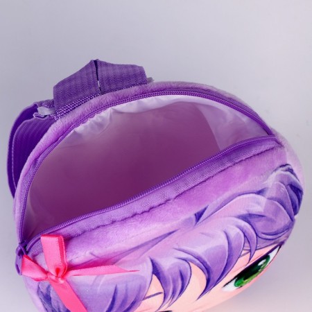 Baby backpack for anime girl, plush, purple color-4