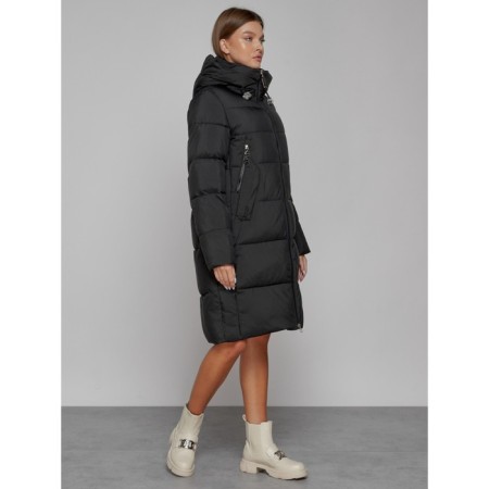 Coat insulated winter female, size 44, black color-2