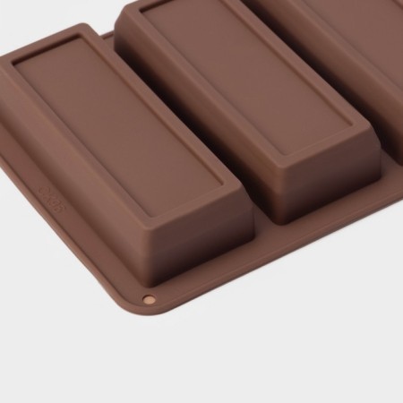 Silicone form for baking the biscuits "Biscuits", 5 cells, 22.3 × 10.5 × 2 cm, color mix-3