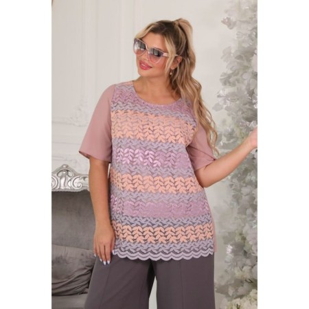 Female blouse, size 52, pink color-4