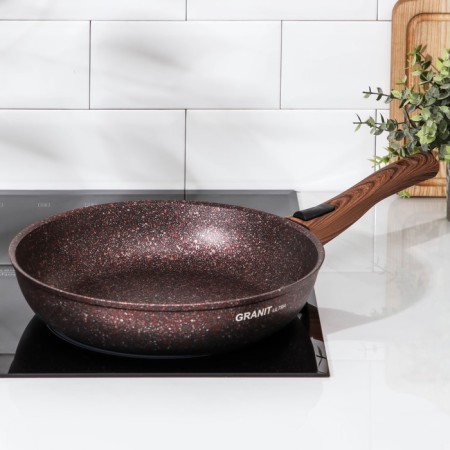 Granit Ultra pan, d = 28 cm, removable handle, anti -stick coating, brown color-6