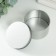 Casket Metal for a candle "Round. Metal" silver 7.5x7.5x4.2 cm