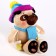 Soft toy "Bonya", in a hat and scarf