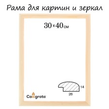 Frame for paintings (mirrors) 30 x 40 x 2.6 cm, wood, berta, unpainted tree (suitable for decoration)