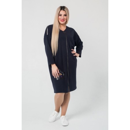 Women's dress, size 52, dark blue color-2