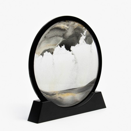 Sanding clock-picture "Karakum", D-26 cm, anti-stress, black sand-1