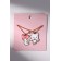 Kulons "Demetrons" cat with a bow, white-pink color in gold, 45 cm