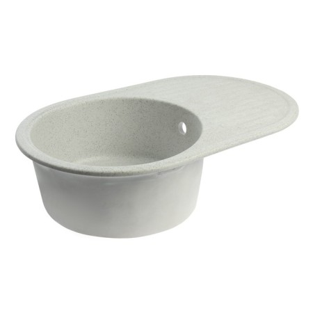 Sin for a kitchen made of stone Zein 11/Q10, 720 x 455 mm, oval, overflow, color light gray-4