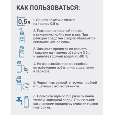 A cleaning agent for steel, for thermos and thermal circuits "Chistorm", 5 bags-4