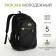 Youth backpack from textiles on lightning, 5 pockets, black/green color