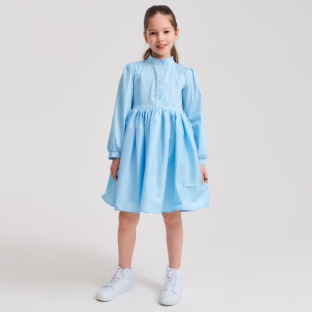 Платье для девочки MINAKU: Cotton collection цвет голубой, рост 116-6