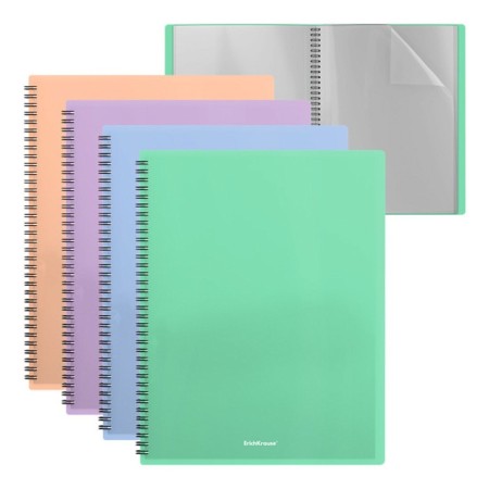 Folder 40 inserts on spirals, A4, 600 μm, Erichkrause "Matt Pastel Bloom", texture "Sand", mix-1