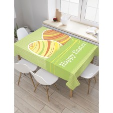 The tablecloth “Striped Easter Eggs”, rectangular, Saten, size 145x180 cm