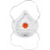 Half -mask filter Dexx 11104_z01, conical, with a flap of exhalation, protection class FFP1
