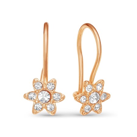 Earrings children's "inflorescence", pink gilding, white color