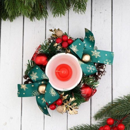 Grand Candle Candle with berries and cones 16 cm, dot d-6.5 cm-3