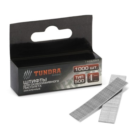 Nails for the furniture stapler tundra, tempered, without a hat, type 500, 14 mm, 1000 pcs