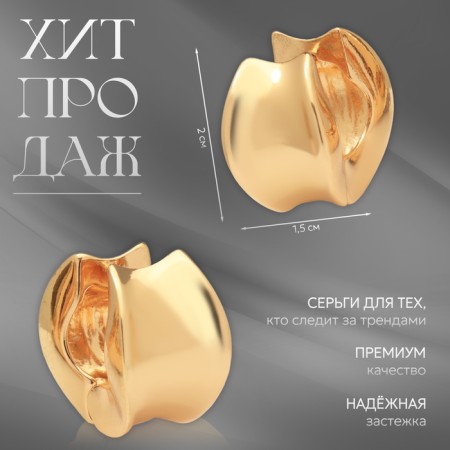 Earrings Metal "Accord" Circle Circle, Color Gold-4