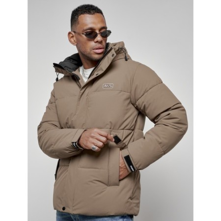 Male winter jacket, size 52, brown color-11