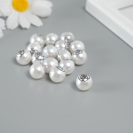 Busina for creativity plastic "Pearl ball - rose d = 1.2 cm set 16 pcs-1