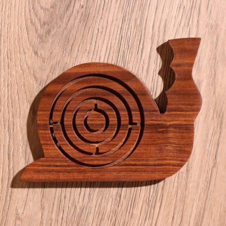 Puzzle-labyrinth "Snail" 14x11 cm, tree shisham-3