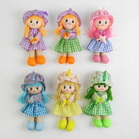 Soft doll "Girl", Panama Pigholka, Mix Colors-2