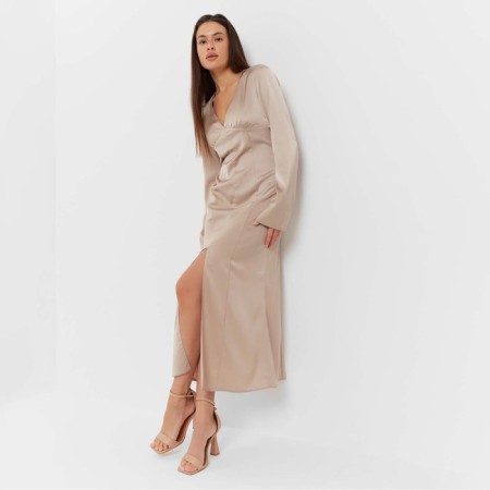 Women's silk dress Mist: Classic Collection p. 44, beige color-5