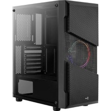 Корпус Aerocool Menace Saturn FRGB-G-BK-v1, без БП, ATX, Midi-Tower, черный