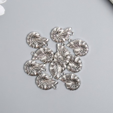 Decor for creativity Metal "shell" silver 1.6x2.2 cm-1