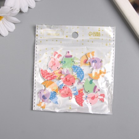 Decor for creativity tree "Bird with an umbrella" set of 10 pcs 3.7x2.5 cm-3