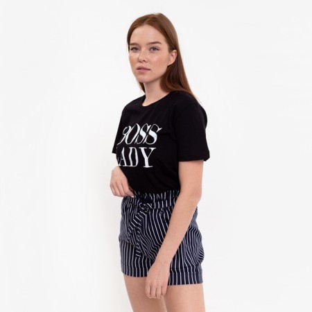 Women's casual shorts, dark blue color, size 52-3