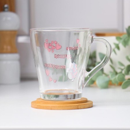 Mug "The best girlfriend" Hedgehog with hearts, 200 ml-3
