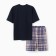 Male pajamas (T -shirt/shorts), blue color/cage, size 48