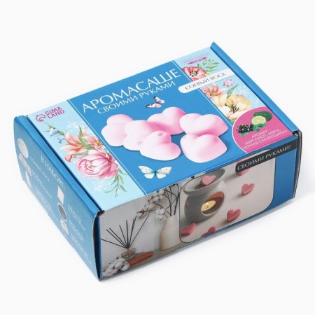 Aromasash with your own hands. Set for creating an aromatic figure made of soy wax "pink hearts"-8