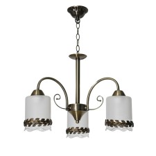 Front Economic light 10078/3AB wt+Cl+AB, 3x60W, E27, 55x51x51 cm, bronze color