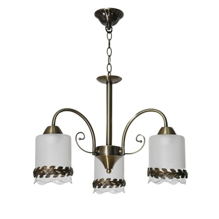 Front Economic light 10078/3AB wt+Cl+AB, 3x60W, E27, 55x51x51 cm, bronze color