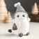 Polystone souvenir "White Eagle owl in a cap-cap" with a sprinkle of 5.8x5x8.2 cm