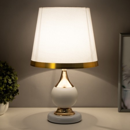 RIMINOM table lamp 1x60W E27 with white-gold 24.5x24.5x40.5 cm Risalux-2